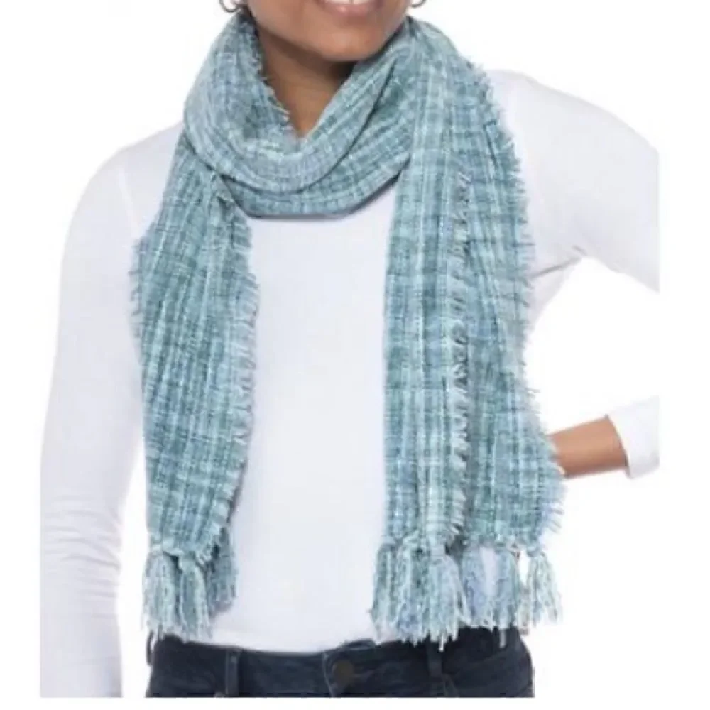 Charter Club Spacedye Chenille Wrap Scarf Came, women accessories blue green